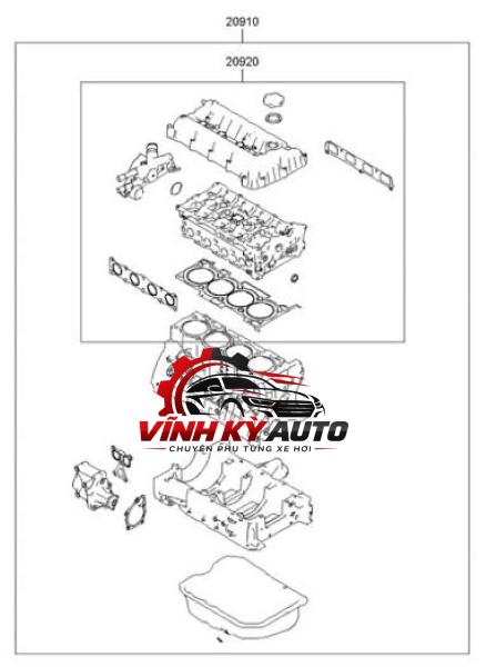 BỘ GIOĂNG ĐẠI TU MÁY KIA FRONTIER 3.0L (MÁY JT) - MÃ 0K75A10270 - Ảnh 5