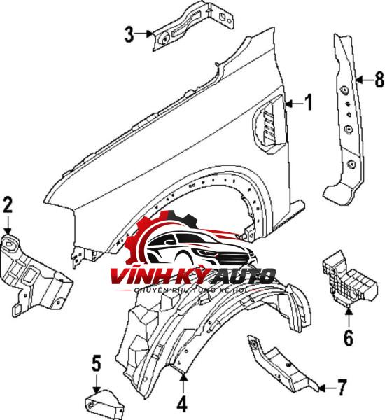 ỐP MANG CÁ PHẢI FORD RANGER 2020 EB3B16G000BD5EMZ - Ảnh 5