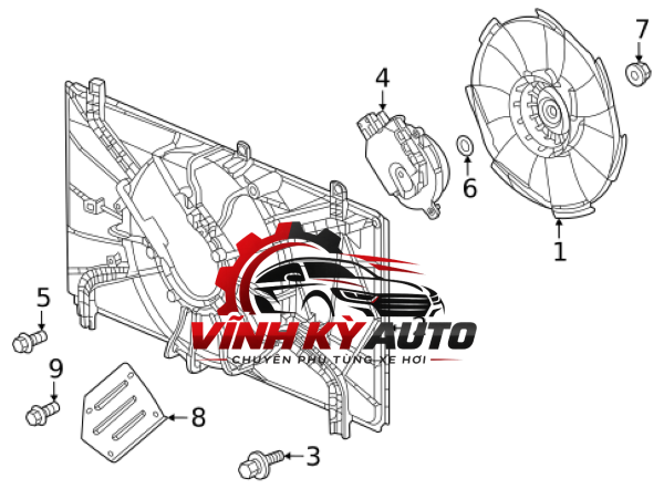 QUẠT LÀM MÁT KÉT NƯỚC ĐỘNG CƠ MERCEDES BENZ B250 - MÃ 2465000064 - Ảnh 4