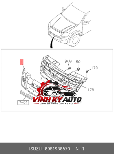 NẸP MẠ CA LĂNG ISUZU MU-X 2019 | 8976704540 - Ảnh 4